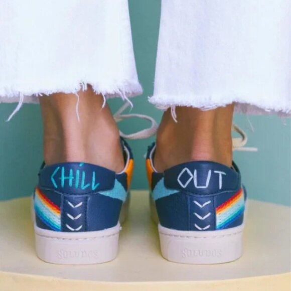 NEW SOLUDOS Leather Ibiza Platform Sneakers white for women 257 4T2 - Picture 6 of 9